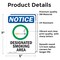 Signmission Designated Smoking Area Sign With Symbol, 5 in W x Rectangle, Vinyl Decal OS-2PACK-NS-D-57-V-10976 - alternate 5